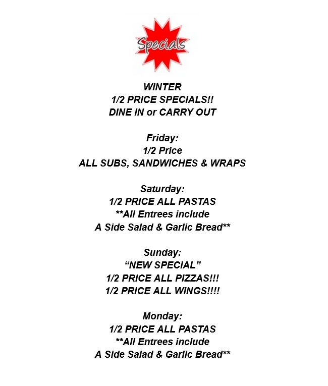 Winter Specials 2/19/26